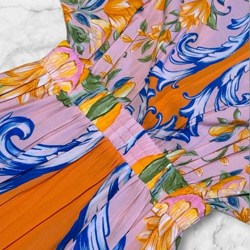 🌺 Farm Rio | Floral Tile Maxi Dress | Multi | Size US XSmall - Picture 5 of 11